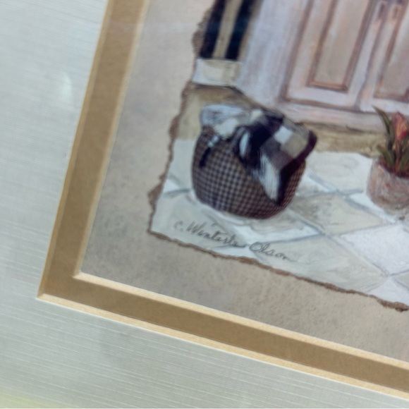 C Winterle Olson set of 2 bathroom framed decor cream color 10.5" Mervyn's - Picture 4 of 14